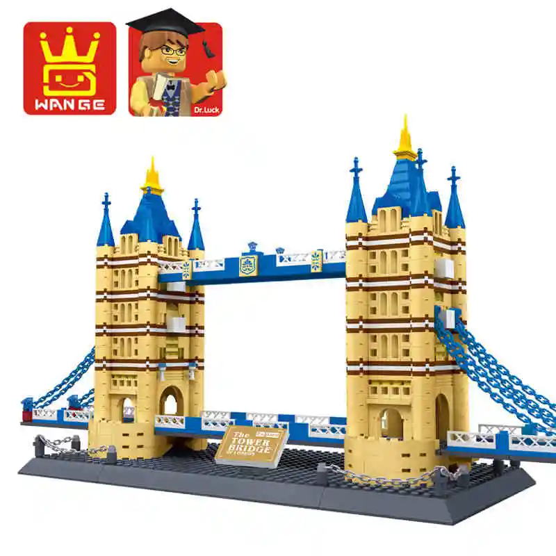 1033pcs set Famous Architecture Series The London Tower Bridge 3D Model Building Blocks Educational font b