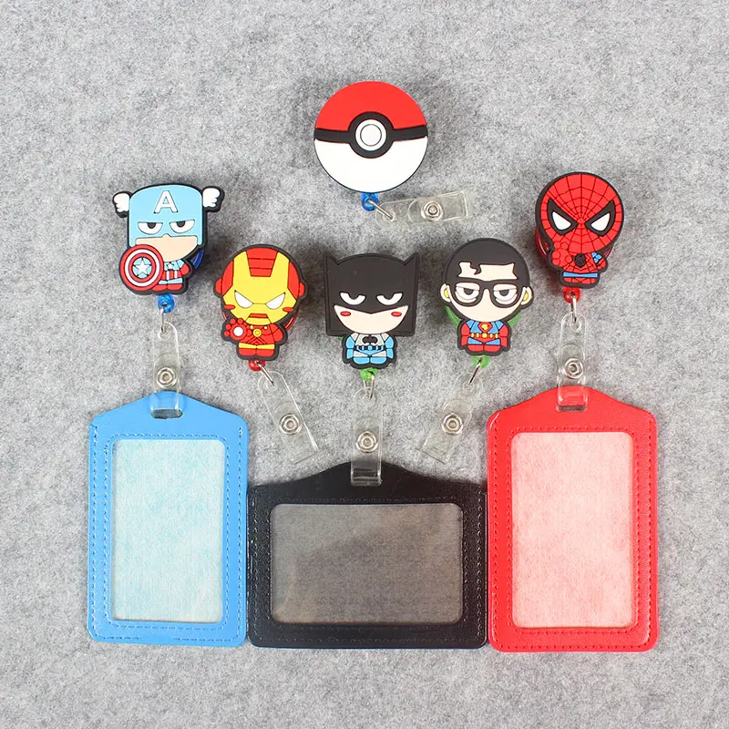 

Cute Famous M Silicone card case holder Bank Credit Card Holders Bus ID Holders Identity Badge with Cartoon Retractable Reel