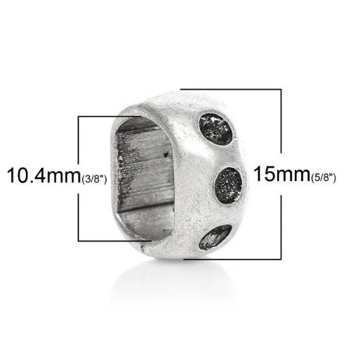 Charm Beads for Leather Bracelet/watch Bands or Wrist Bands (Cuboid) (1)