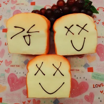 

10pcs Soft squishy slow rebound bread food PU toast model decompression toy wholesale fake food decoration bakery