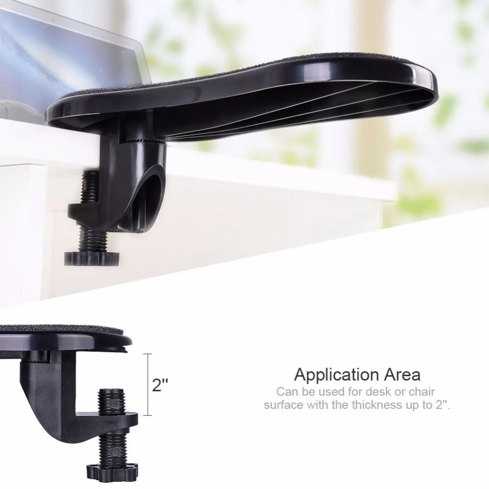 Computer Arm Support Mouse Pad Wrist Hand Shoulder Rest Mat Double Attachment Ergonomic Attachable 