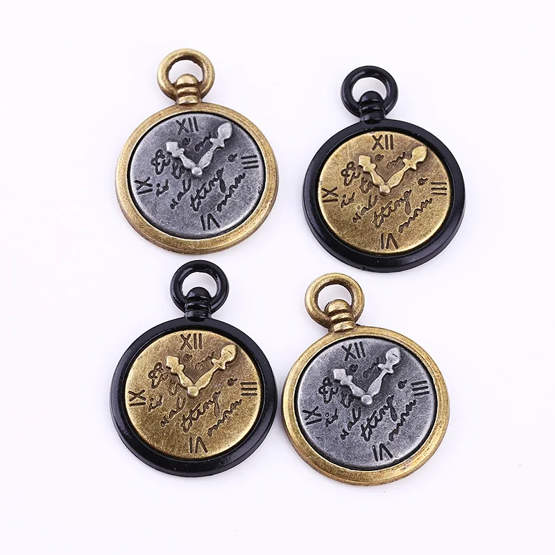 Metal Large Clock Charms for Jewelry Making Vintage Diy Zinc Alloy Punk