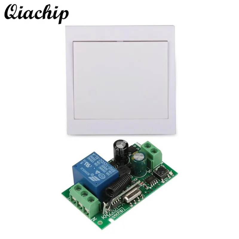 

QIACHIP AC 110V 220V Receiver 86 Wall Panel RF Remote Control Switch Transmitter For Hall Bedroom Ceiling Lights Wall Lamps Z50