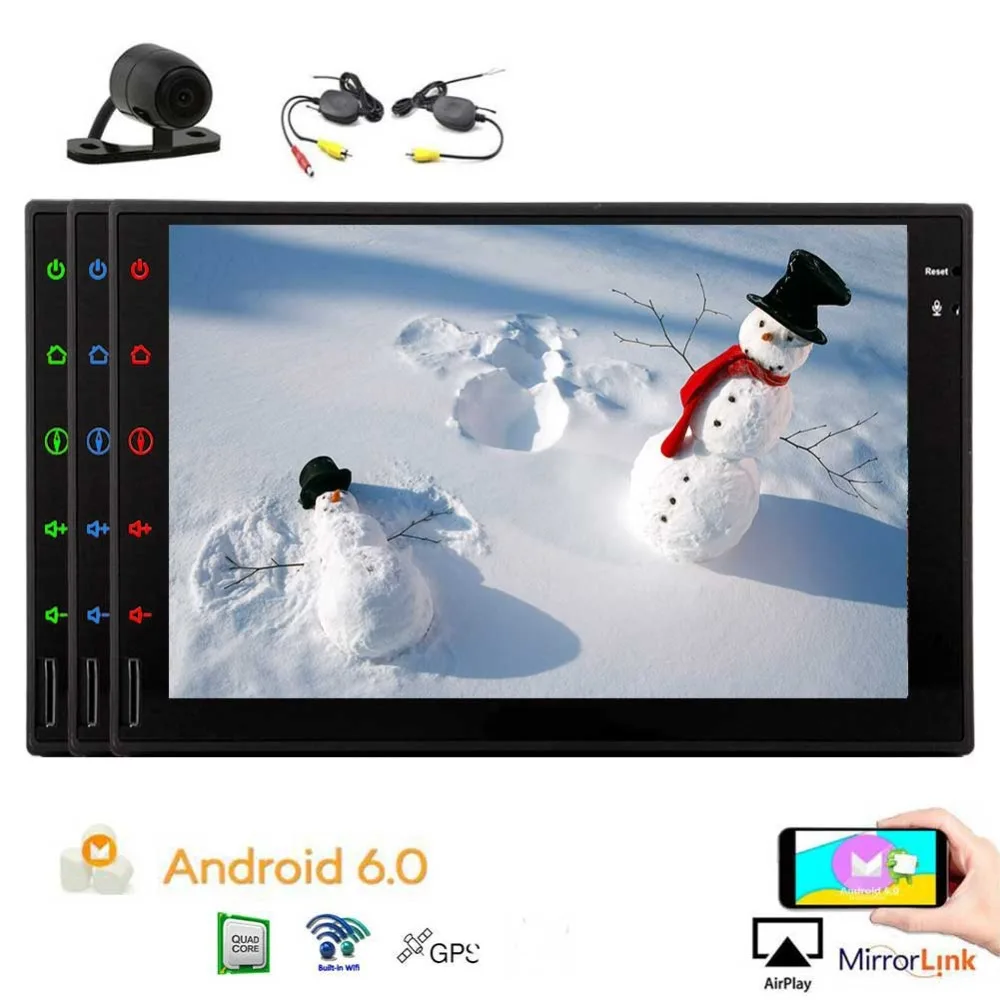

Car Stereo System 2 DIN In Dash Head Unit With SWC Dual CAM-IN Automotive Video Audio FM/AM Bluetooth Mirror link WIFI 1080P