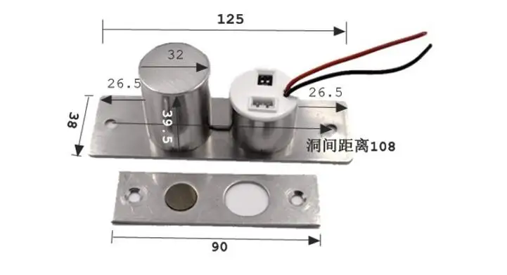 DC12V мини Электрический Болт замок fail safe deadbolt для контроля доступа