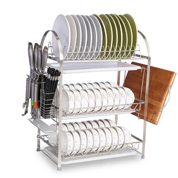 

304 Stainless Steel Dish Rack Drain Rack Kitchen Rack Cupboard Home Dish Rack Hanging Tableware Storage Box