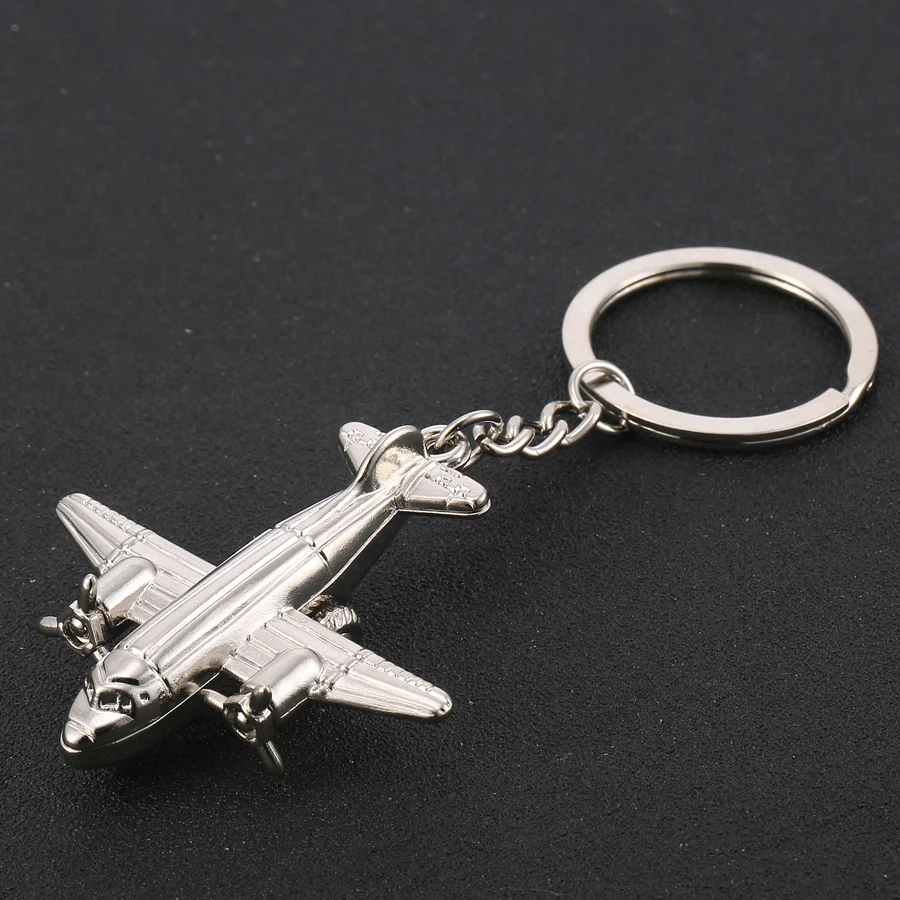 3D Pulley Aircraft Key chain Ring Holder High Quality Personality Metal