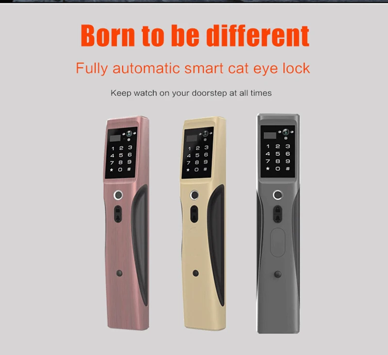 Smart Cerradura WIFI Door Lock Video Peephole Door Camera Fingerprint Password Electronic Lock Viewer Doorbell Remote APP Unlock