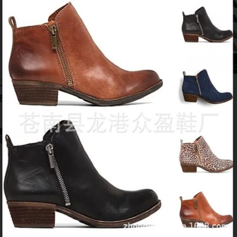 

MoBeiNi autumn and winter Martin boots women's belt with wedges solid color leisure ankle slip-on riding equestrian mixed colors