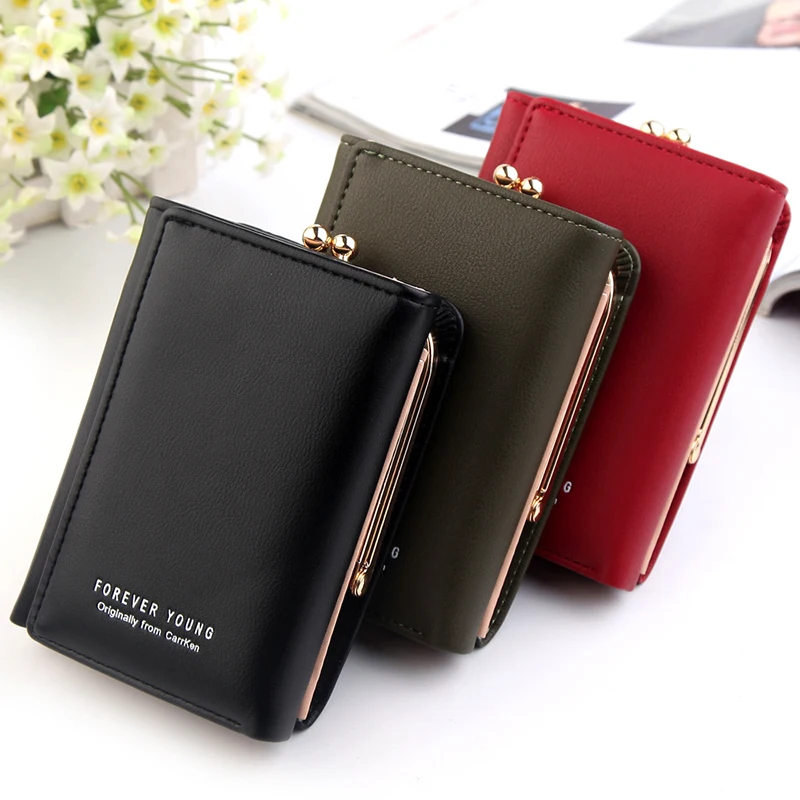 

Wallet Women Lady Short Luxury PU Leather Wallets Mini Money Purses Small Fold PU Leather Female Designer Coin Purse Card Holder