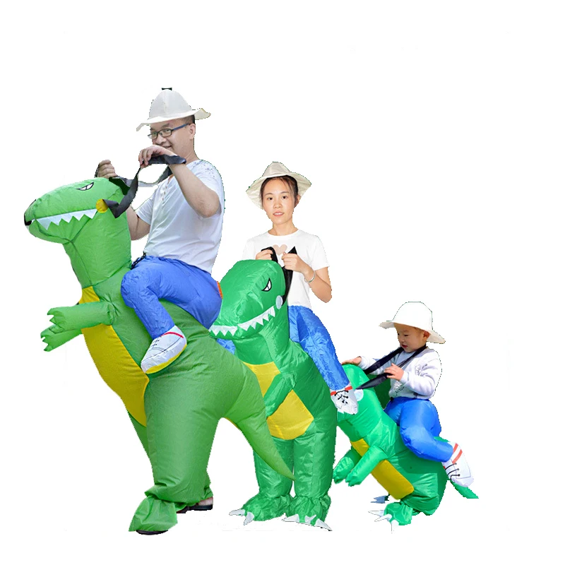 

Adult Kids Fan Operated Dragon T-Rex Dino Rider Purim Carnival Halloween Christmas Party Costumes Inflatable Dinosaur Costume