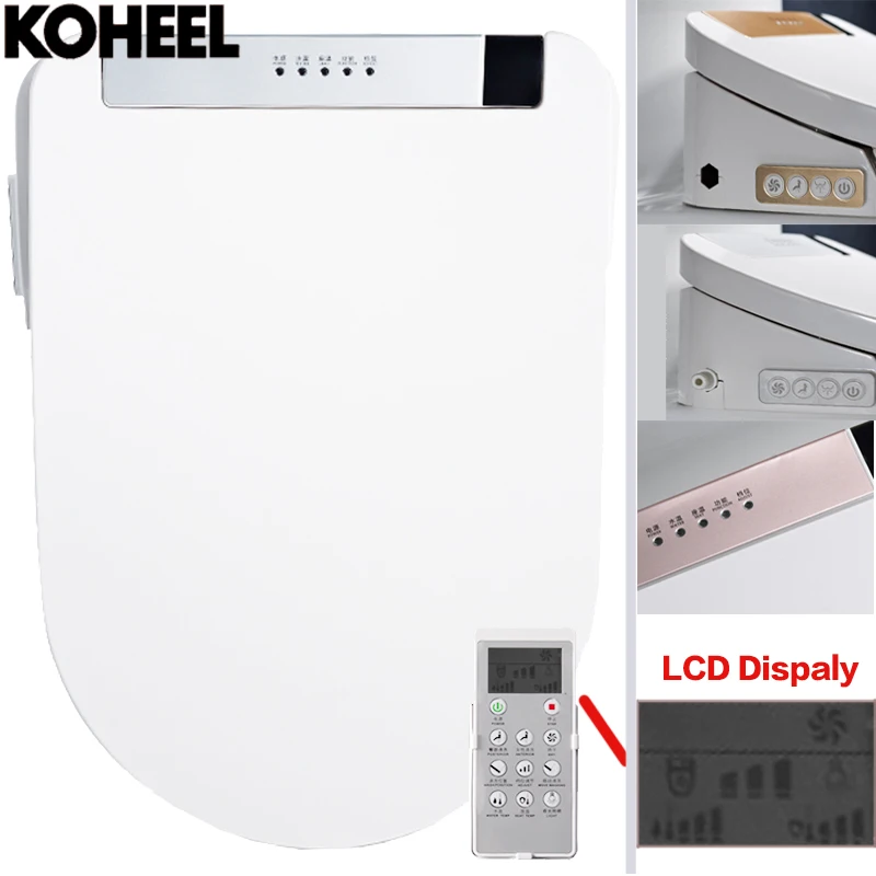 Крышка для биде lcd 3 цвета "умное" сиденье для унитаза удлиненное электрическое умное Отопление биде сидит светодиодный светильник Wc