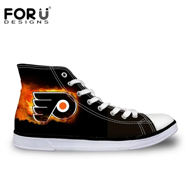 forudesigns philadelphia flyers print men canvas shoe cool black canvas flyers