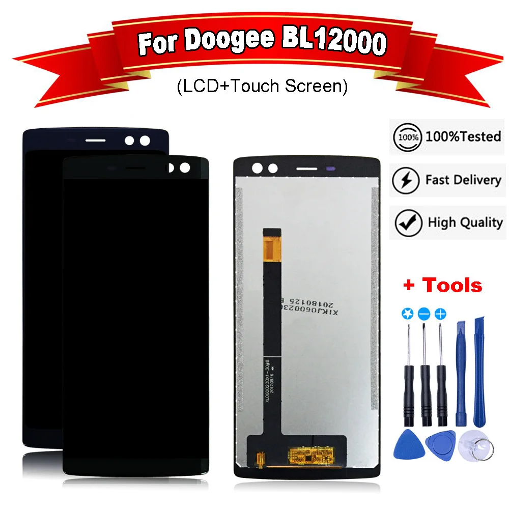 

Black/Blue For Doogee BL12000 LCD Display +Touch Screen Digitizer Assembly Replacement For BL12000 pro lcd+free tools