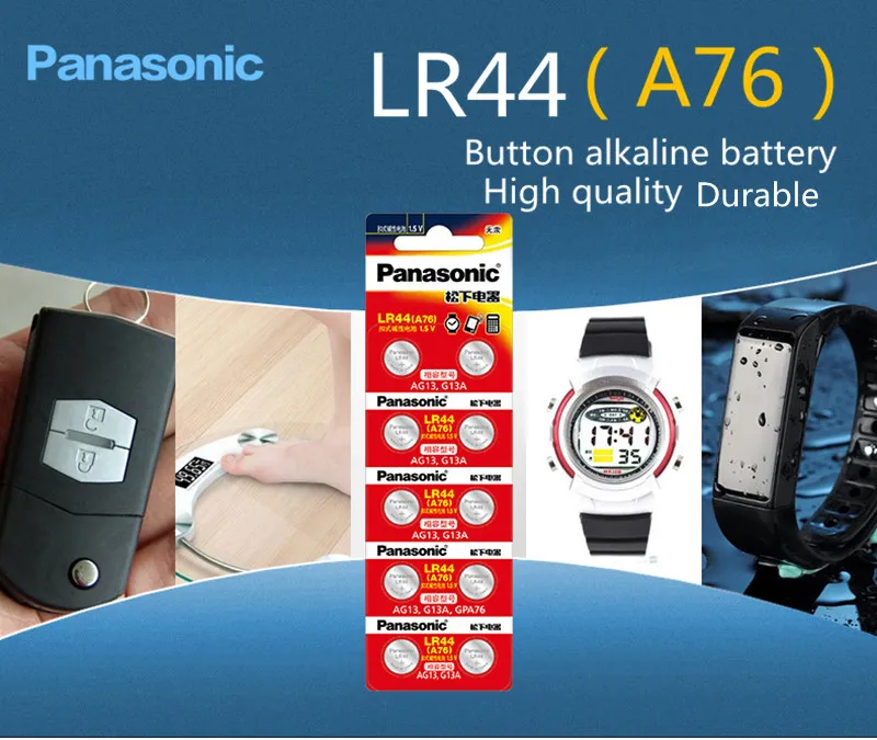 Panasonic 4 шт. 1 5 в Кнопочная батарея lr44 литиевые батареи для монет A76 AG13 G13A LR44 LR1154 357A SR44