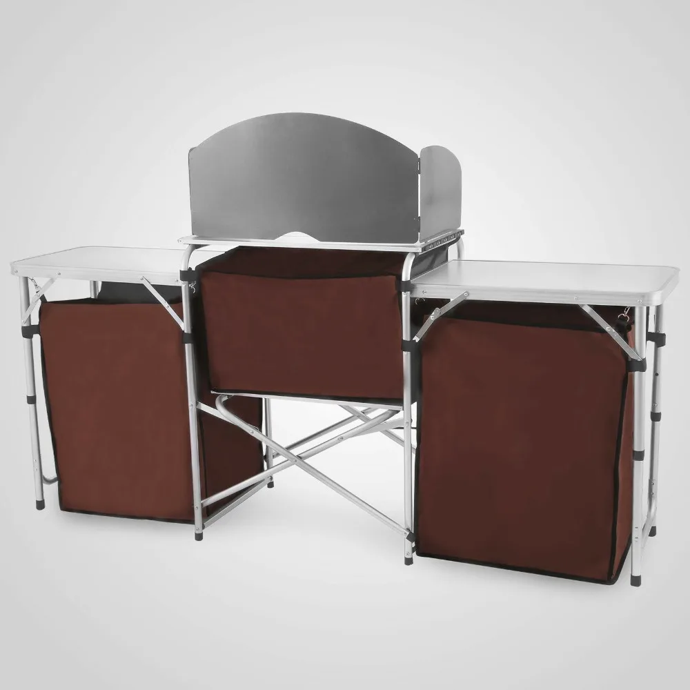  Camping Kitchen Picnic Cabinet Table Portable Folding Cooking Storage Rack Alu with free shipping - 4000203083920