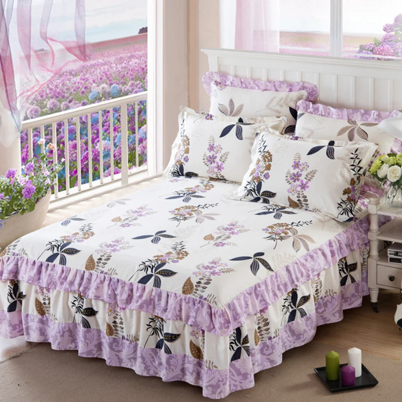 Bunk bed skirt printed cotton bedspreads lace one piece sets of sheets