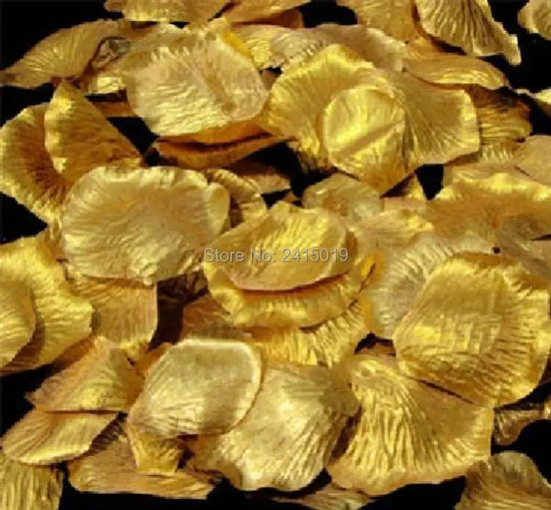 

1000pc pure gold immitation silk rose petal wedding baby shower Christening confetti party table scatters confettis decoration