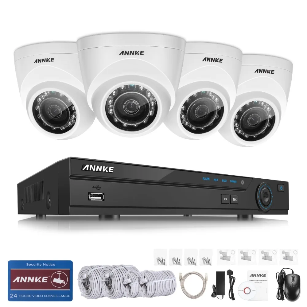  ANNKE 1080P 8CH 5MP NVR Dahua OEM POE Outdoor Home IR Security Camera System WDR 