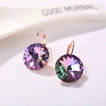 

Hot selling Crystals From Austria Dangle Earrings 2020 with extra big round rivoli stones For Women Party Wedding Jewelry
