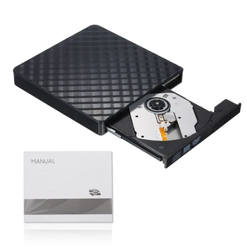 

Portable USB 3.0 External CD DVD-RW Drive Rom Rewriter Writer Ultra-slim Date Transfer HDD Device for Windows Linux OS