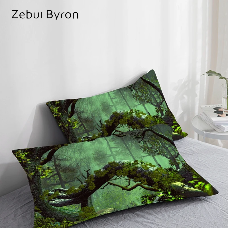 

3D HD Pillow Case Pillowcase Custom 50x70/50x75/50x80/70x70,Decorative Pillow Cover,Bedding Primeval forest Drop Ship