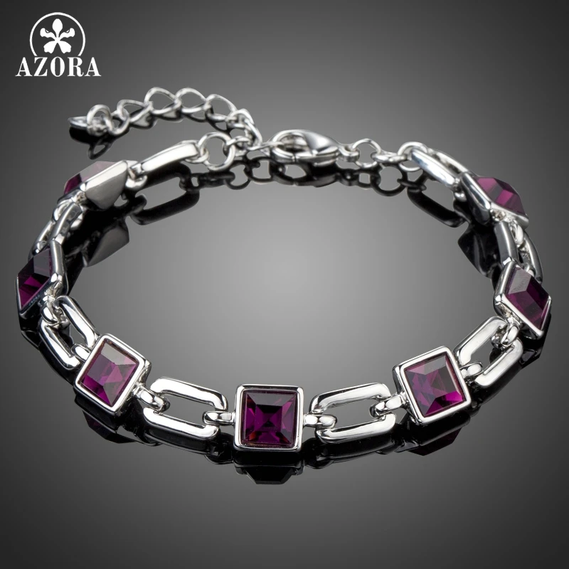 Señora corazón pulsera de oro circonita cristal claro cadenas pedrería eslabones brazalete