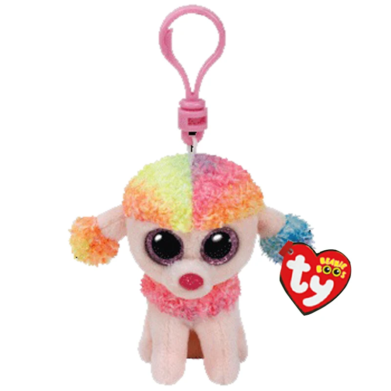 

Ty Beanie Boos Big Eyes Plush Color Poodle Keychain Toy Doll 10cm