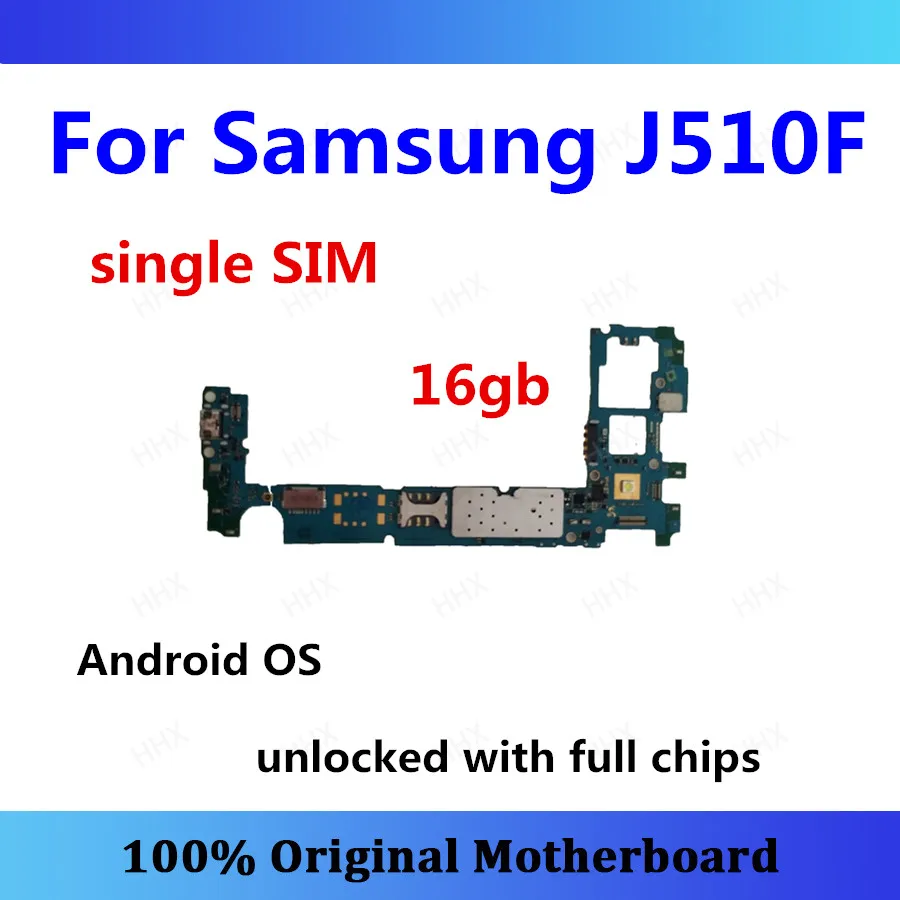 

J510F MB unlocked for Samsung Galaxy J5 J510F motherboard single SIM with chip logic board Android mainboard j510f tested panel