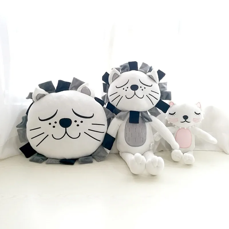 40 60cm Sunflowers Pillow Cat Sleep Lion Children Comfort Plush Toy Room Decoration Birthday Gift Idea 4