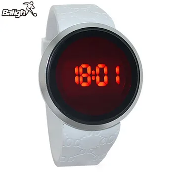 

Waterproof Mens Watch LED Touch Screen Date Silicone Sport Wrist Watch Black White reloj