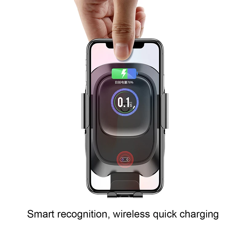 Baseus 10 Вт Qi автомобильное беспроводное зарядное устройство для iPhone X XS 8 samsung S10 S9 инфракрасная индукция быстрая Беспроводная зарядка автомобильное зарядное устройство для телефона
