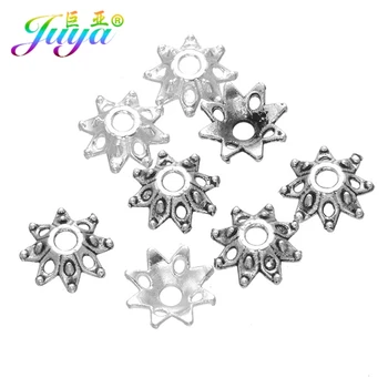 

Juya 100pcs/lot DIY Beading Jewelry Findings Antique Silver Color Star Bead Caps Accessories For Needlework Jewelry Making