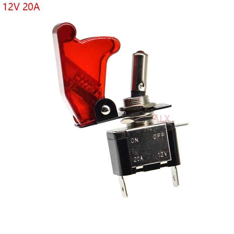 

1PCS 12V 20A ON/OFF Miniature Rocker Toggle Switch & Red Cover For Professional Racing Car Vehicle Fog Lamps Dome Light Mayitr