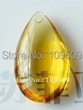 100 шт. 50 мм люстра кристалл золотой желтый Smooth Teardrop Almond орнамент Prism