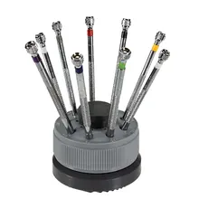 9 Unids Vidrios de Reloj de 0.5mm-2.5mm punta Plana Destornillador Herramientas de Reparación Set Relojero Herramienta Bisel Reloj insertos