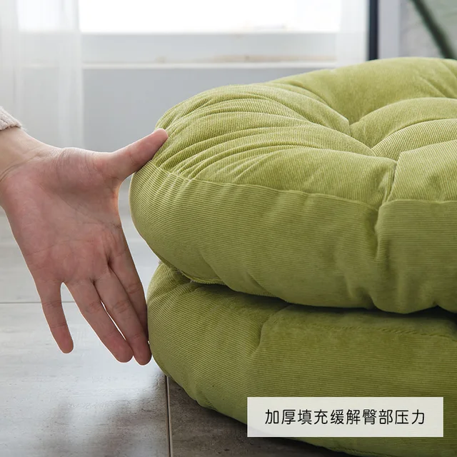 Zöld Kordbársony Tatami Kanapé Párna Japán Egyszerűség Stílusú Puha Kényelmes Otthoni Iroda Dekoráció Kör Alakú Ülés - Image 4