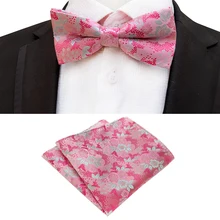 Сливовый 18-цветной галстук-бабочка и карманный набор полотенец Полиэстер Печатный Жених Свадебный галстук-бабочка Модный повседневный