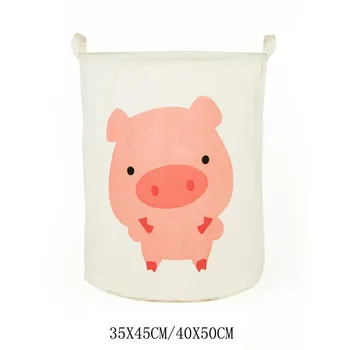 

New Cartoon animal Waterproof Laundry Hamper Folding Clothes Storage Baskets Home decoration barrel kids toy organizer bucket