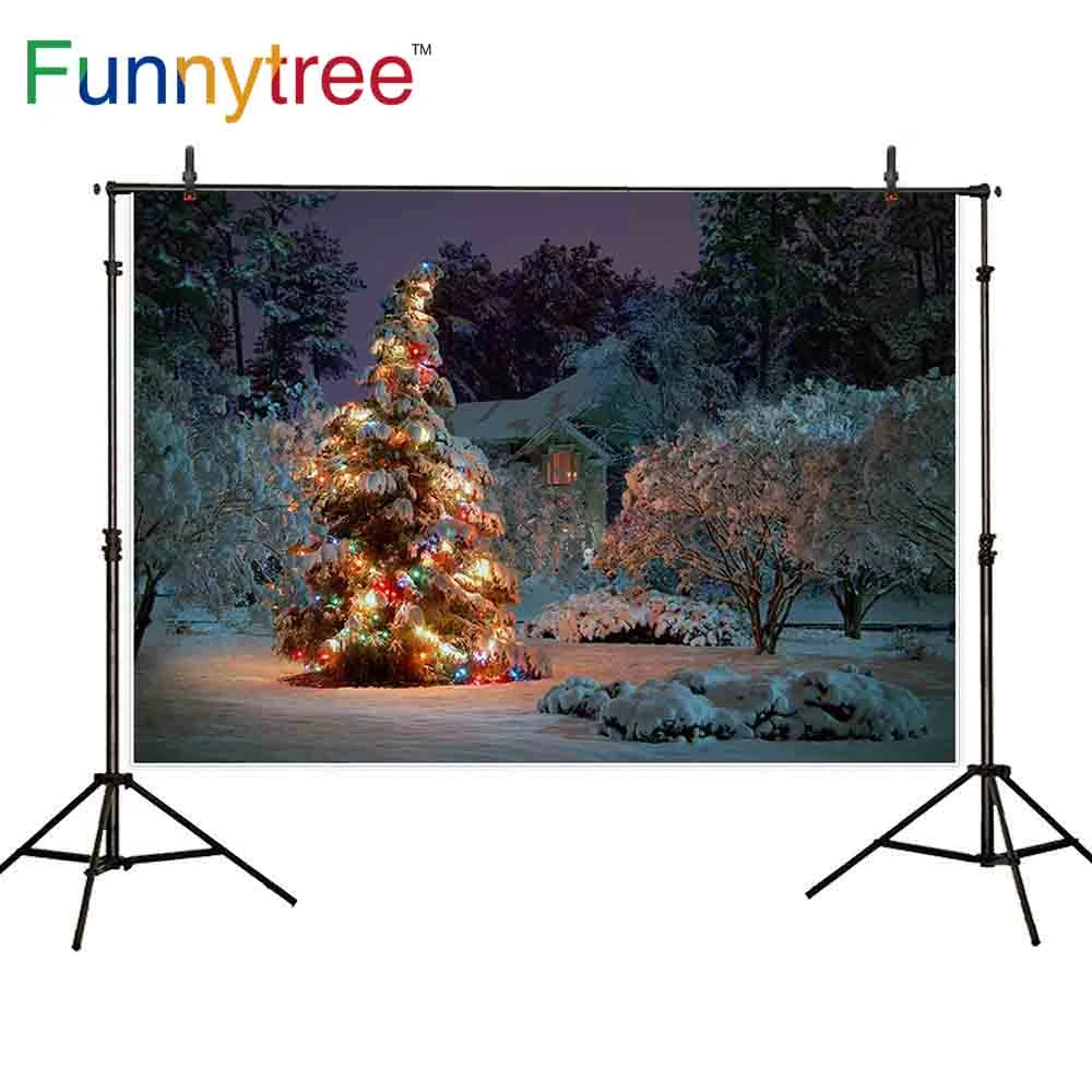 Funnytree写真撮影の背景白雪屋外冬木夜高輝度ランタンクリスマス背景お祝い壁紙 背景 Aliexpress