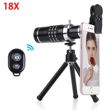 Универсальный клипы 18X оптический телескоп объектив зум-объектив для телефотосъемки для iPhone 6 6S 7 8 плюс сотовый телефон Bluetooth затвора с штатив