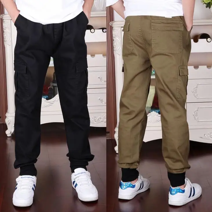 boy child casual pants spring and autumn child trousers army green 2018
