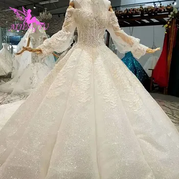 شراءAIJINGYU ثوب زفاف وفساتين فاخرة رخيصة بالقرب مني الدانتيل الهندي فساتين جميلة فستان الأميرة الزفاف