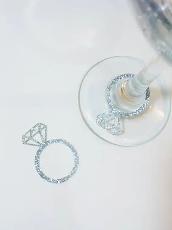 Glitter Drink Markers Rings Wine Glass Ring Charms Wedding