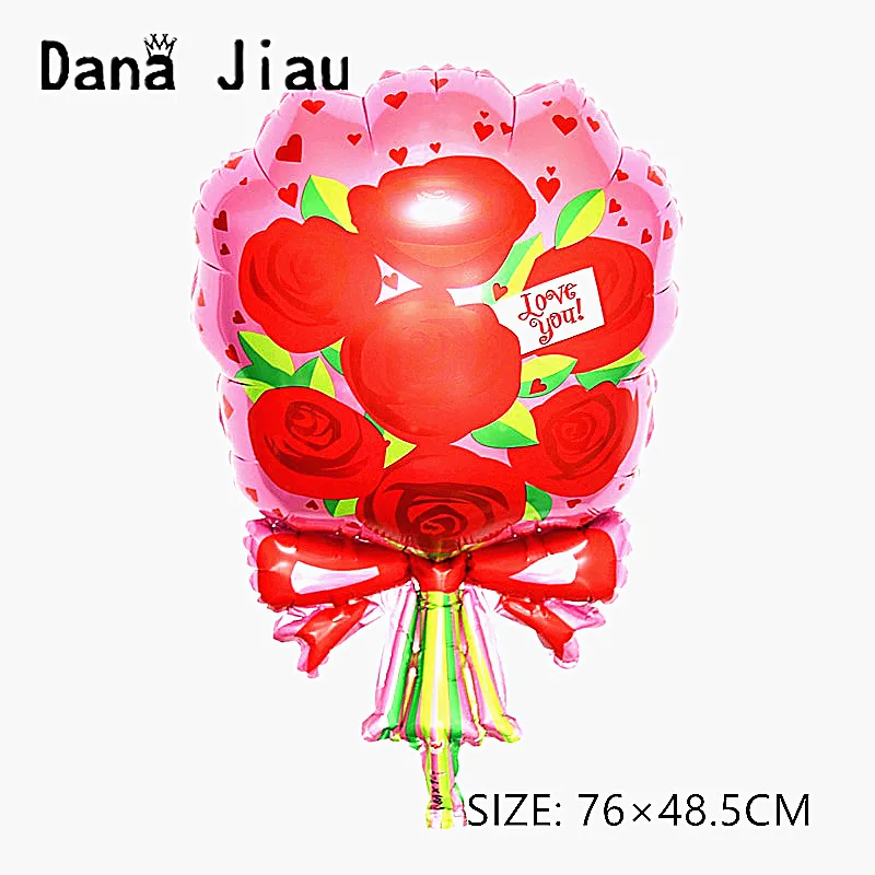 Dana jiau, новинка, любовь, красное сердце, свадебное украшение, фольгированный шар, День Святого Валентина, роза, Подарок на годовщину, День матери, губы, Воздушный баллон гелия - Color: FLOWER