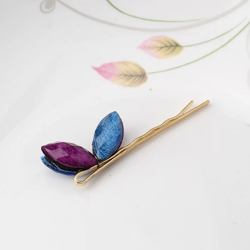 

M MISM Trendy Alloy New Vintage Hairwear Gold Styles Leaf Hairpins Barrettes Women Girl Side Clips Leaves Hair Pins Jewelry