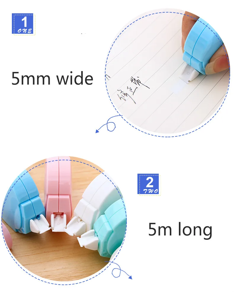 Fita de Correção Fita de Correção para Escrever Deli Aluno Estacionária Kawaii Nuvens para Escrever Correção 5mm * 5m Fita Escolar Papelaria Suprimentos 4 Material escolar e de escritório