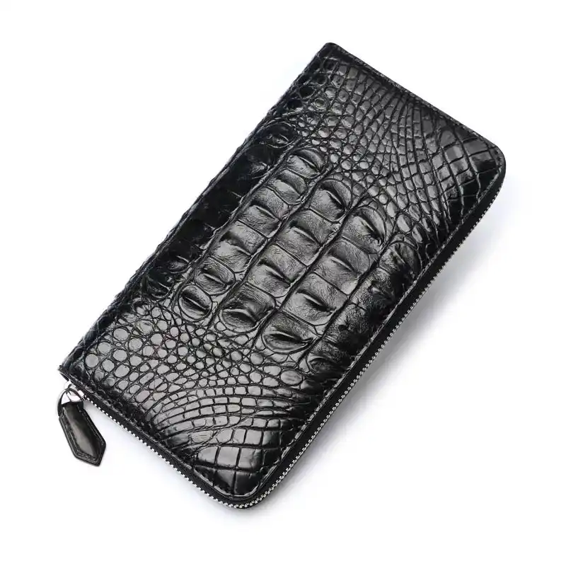 Black Genuine Crocodile Alligator Skin Leather Men/'s Credit Card Holder Wallet