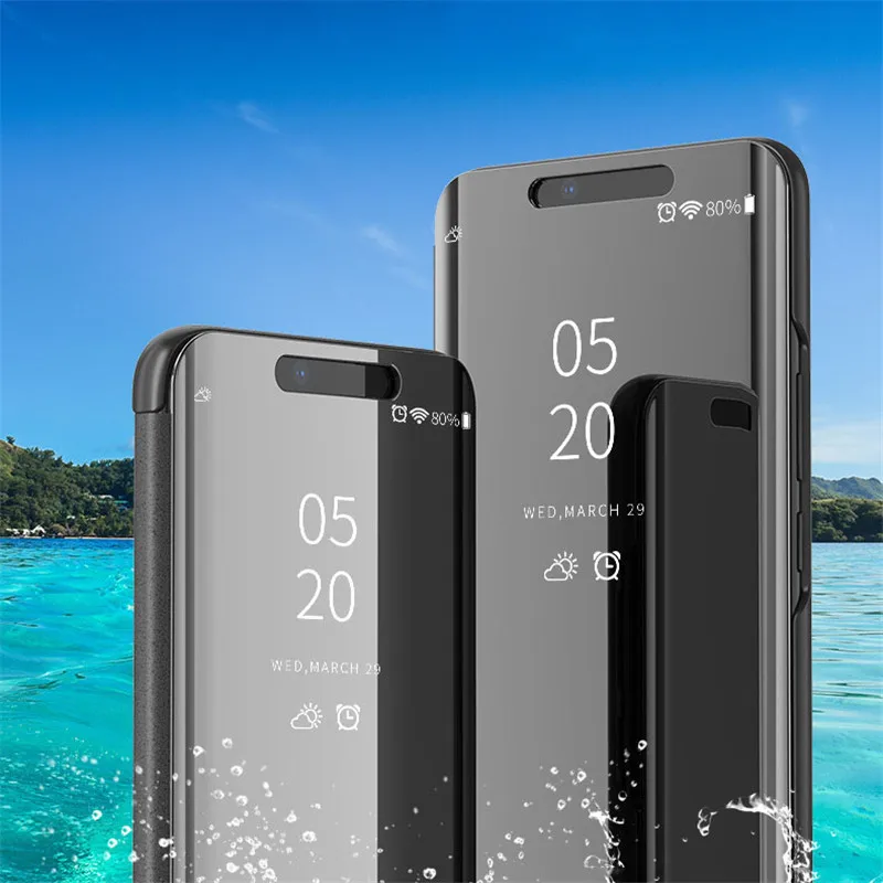 Зеркальный Чехол книжка с подставкой для Huawei Mate 20 lite умный прозрачный