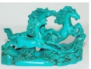 

free Shipping Beautiful tibet turquoise carved statues:Rush horse